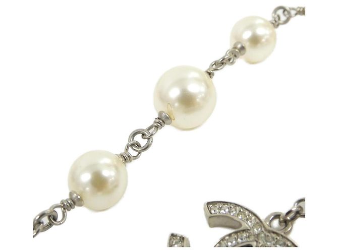 Colar Chanel 36121 Prata Branco - vista 4