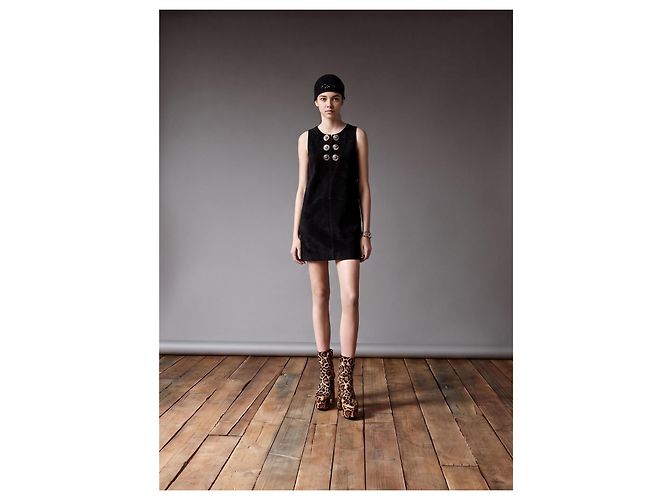 Abito scamosciato impreziosito Saint Laurent Nero - vista 2