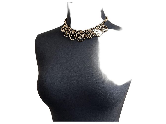Collana Choker Chanel in Metallo Dorato - vista 2