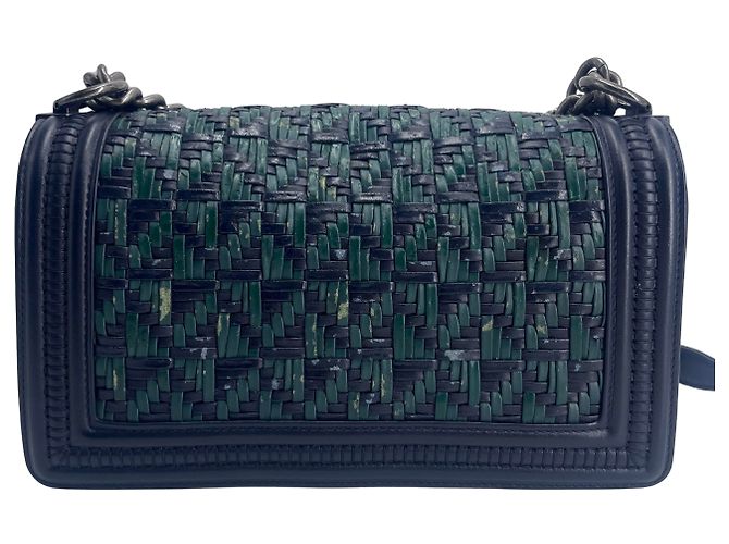 Chanel Boy Flap in vitello intrecciato Old Medium - vista 2