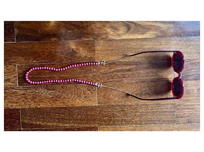 Runde Sonnenbrille Chanel burgunder- Himbeere rot 5489 3N - Ansicht 8