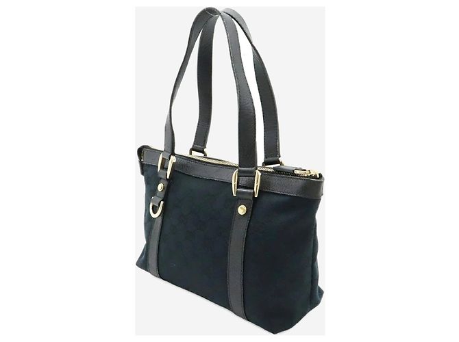 Gucci Schwarze GG-Canvas-Mini-Tote-Tasche - Ansicht 4