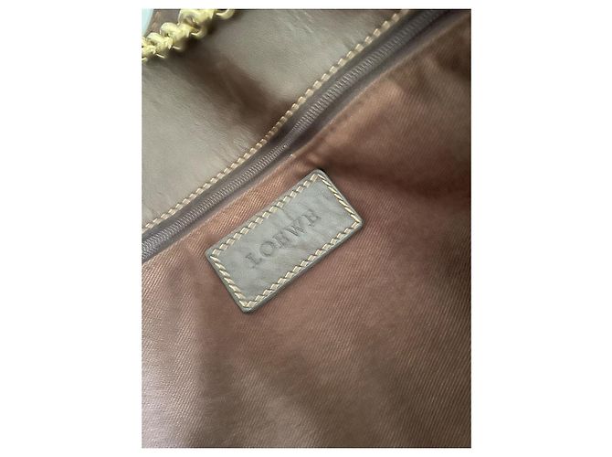 Loewe Borsa Tote in Pelle Marrone con Catena - vista 4
