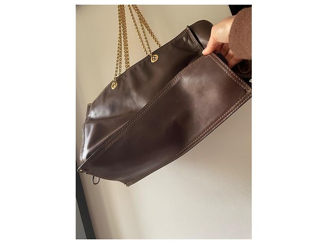 Loewe Borsa Tote in Pelle Marrone con Catena - vista 9