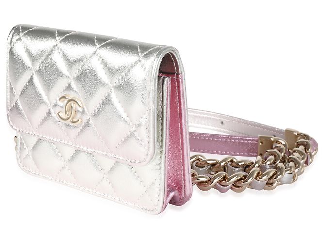 Chanel Metallic Ombre gesteppte Lammfell-Gürteltasche - Ansicht 3