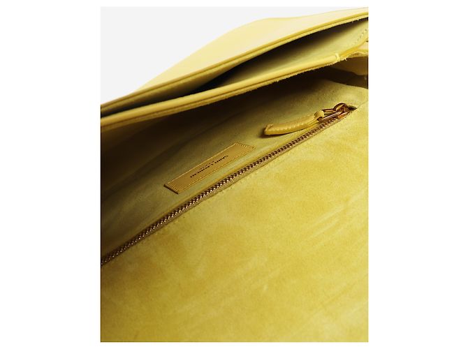 Saint Laurent Borsa a tracolla con patta Chyc Gialla - vista 9