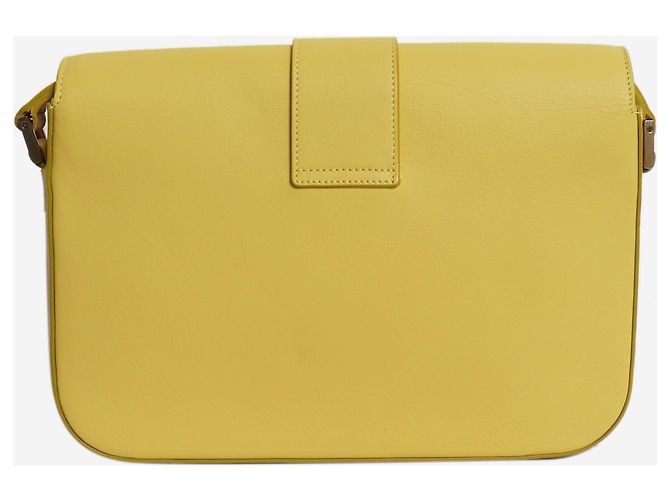 Saint Laurent Borsa a tracolla con patta Chyc Gialla - vista 4