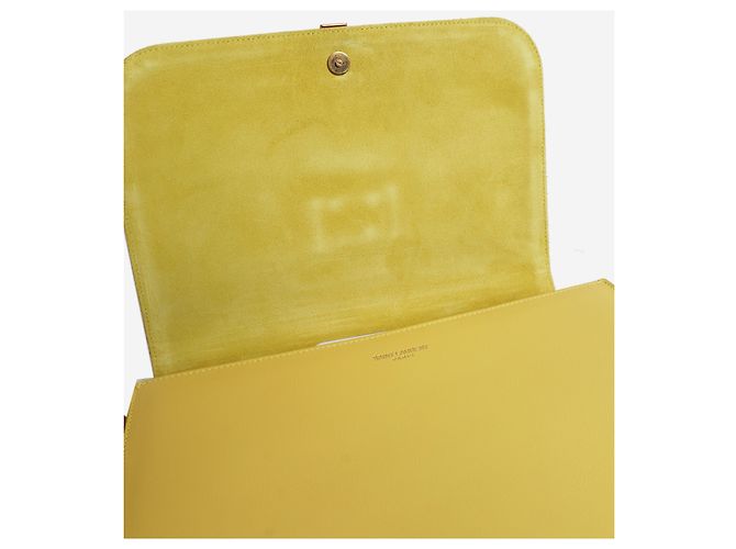 Saint Laurent Borsa a tracolla con patta Chyc Gialla - vista 6