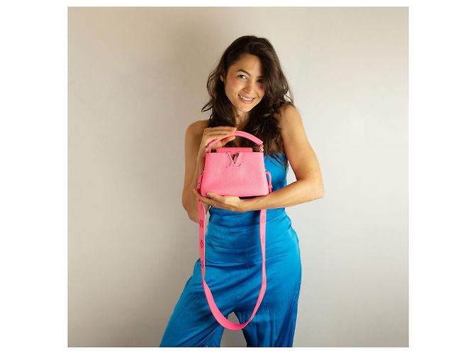 Louis Vuitton Borsa a mano Capucines Mini in pelle di vitello Rosa - vista 5