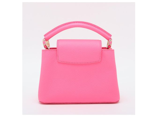 Louis Vuitton Borsa a mano Capucines Mini in pelle di vitello Rosa - vista 6
