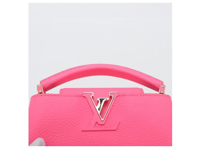Louis Vuitton Borsa a mano Capucines Mini in pelle di vitello Rosa - vista 10