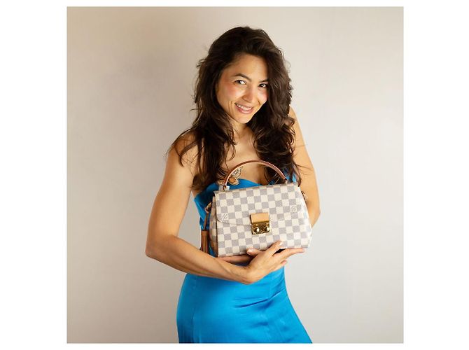 Louis Vuitton Borsa Croisette Canvas Top-handle Crossbody Damier Azur - vista 4