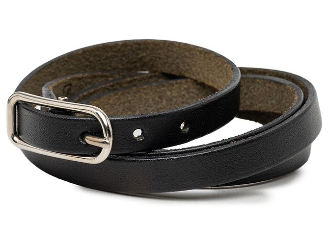 Pulseira Hermès Hapi I Triple Wrap em Swift Preto com Banho de Paládio - vista 2