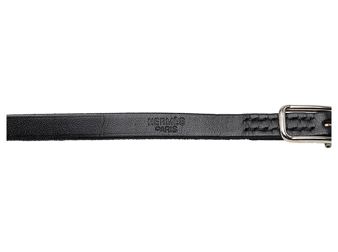 Pulseira Hermès Hapi I Triple Wrap em Swift Preto com Banho de Paládio - vista 6