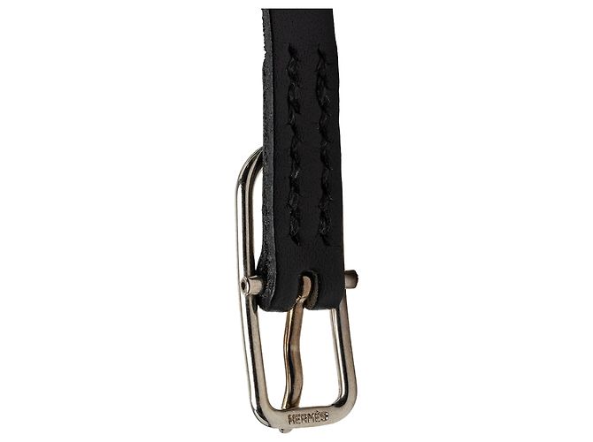 Pulseira Hermès Hapi I Triple Wrap em Swift Preto com Banho de Paládio - vista 7