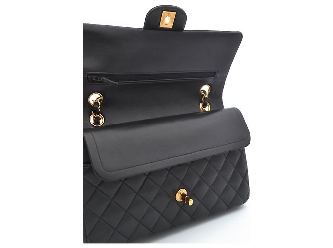 Timeless Chanel Classic Double Flap Schwarz Lammleder - Ansicht 15