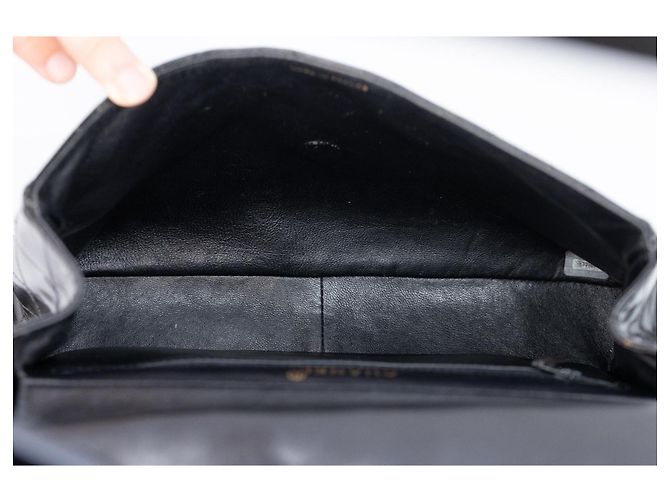 CHANEL Vintage Double/Two Face Maxi 30 – Pelle verniciata nera – Hardware annerito – All Black - vista 22