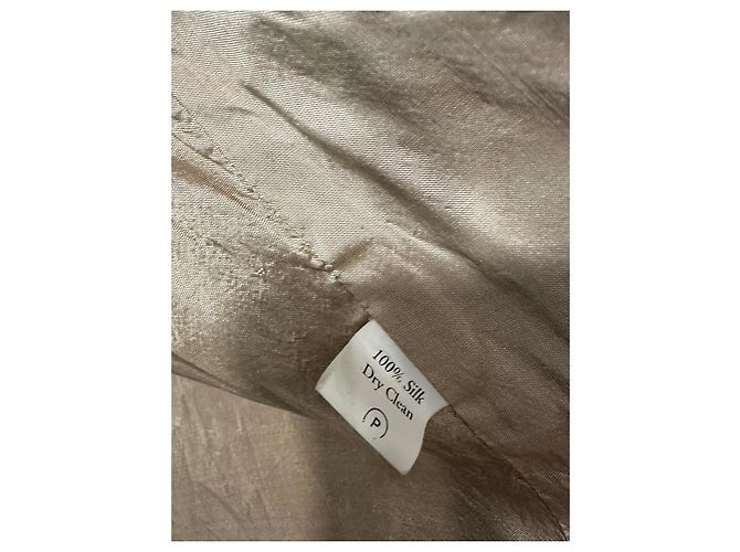 Autre Marque Abrigo largo SÔNG de seda negra y beige - vista 4