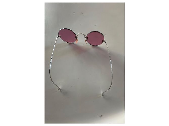 Autre Marque Retrospeecs&Co Occhiali da sole rotondi argento - Lenti rosa - vista 3