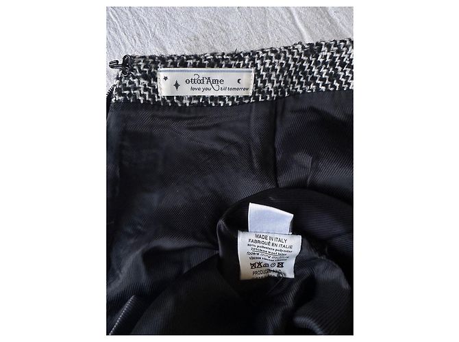 Autre Marque Falda tubo de tweed ottod'Ame blanco y negro - vista 2