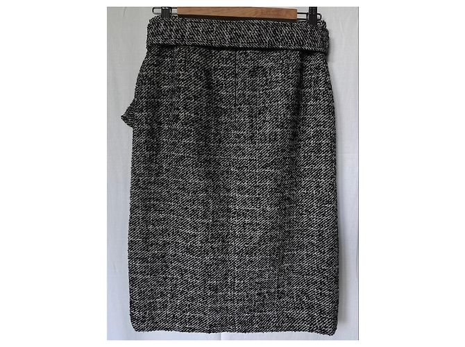 Autre Marque Falda tubo de tweed ottod'Ame blanco y negro - vista 3