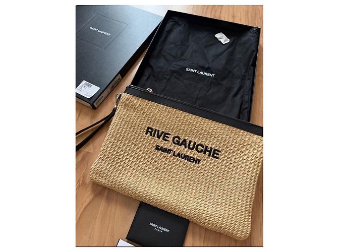 Autre Marque Saint Laurent Rive Gauche Pochette in paglia - vista 2