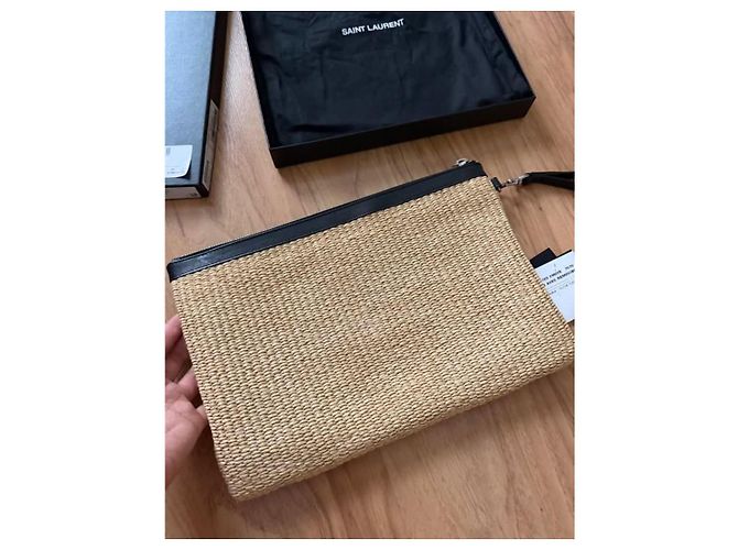 Autre Marque Saint Laurent Rive Gauche Pochette in paglia - vista 3