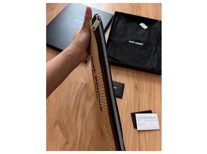 Autre Marque Saint Laurent Rive Gauche Pochette in paglia - vista 7
