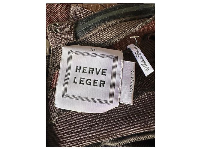 Vestido Bandage Herve Leger Marrón Metalizado - vista 6