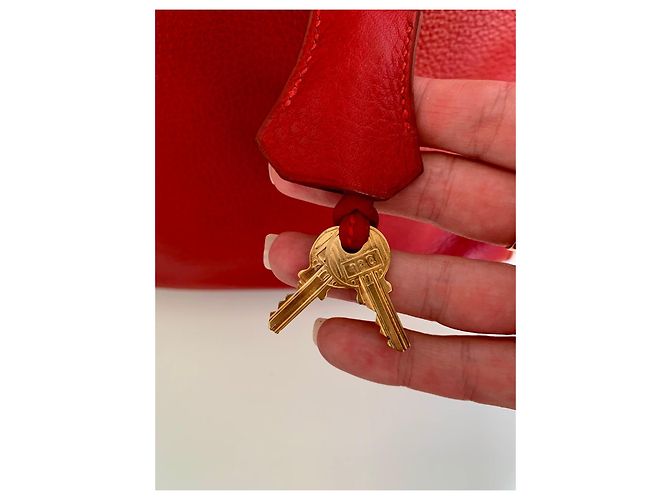 Hermès Birkin 35 Bolso de cuero rojo - vista 11