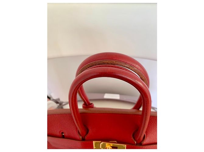 Hermès Birkin 35 Bolso de cuero rojo - vista 13