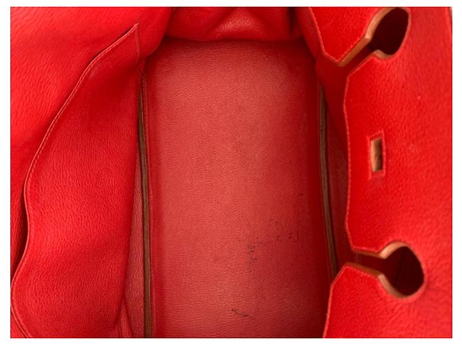 Hermès Birkin 35 Bolso de cuero rojo - vista 17