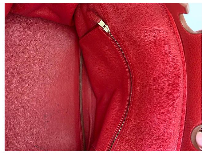 Hermès Birkin 35 Bolso de cuero rojo - vista 18