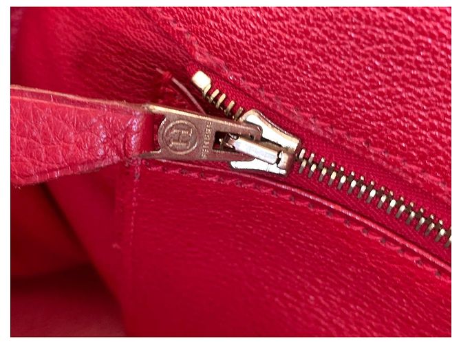 Hermès Birkin 35 Bolso de cuero rojo - vista 19