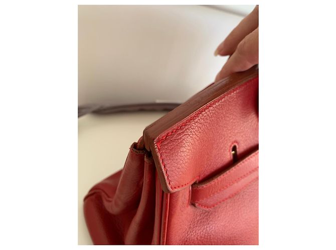 Hermès Birkin 35 Bolso de cuero rojo - vista 7