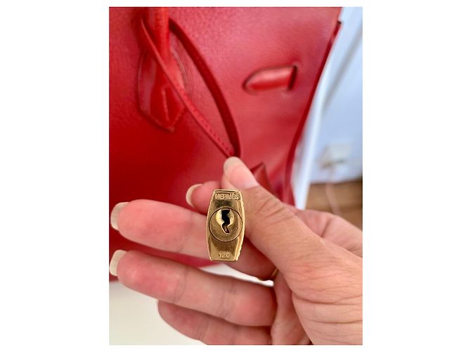 Hermès Birkin 35 Bolso de cuero rojo - vista 8