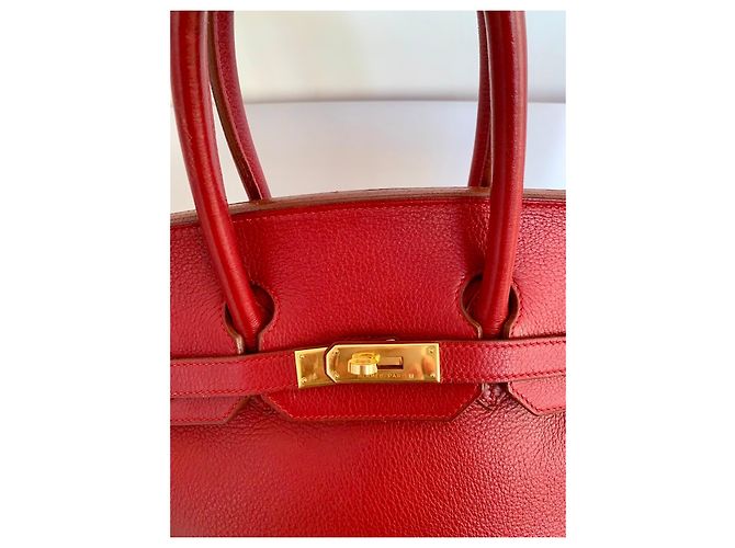 Hermès Birkin 35 Bolso de cuero rojo - vista 9