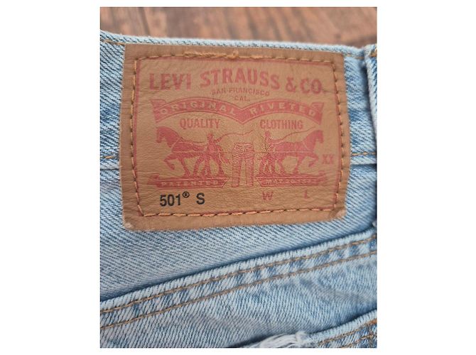 Levi's 501 Skinny Jeans Damen W27 L32 Hellblau Denim - Ansicht 3