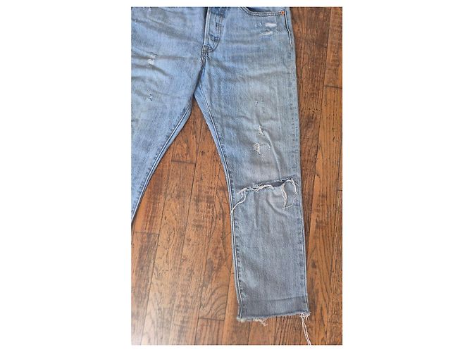 Levi's 501 Skinny Jeans Damen W27 L32 Hellblau Denim - Ansicht 5