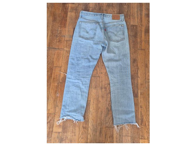 Levi's 501 Skinny Jeans Damen W27 L32 Hellblau Denim - Ansicht 6
