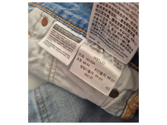 Levi's 501 Skinny Jeans Damen W27 L32 Hellblau Denim - Ansicht 8