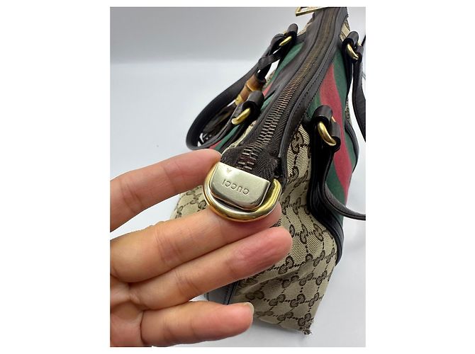 Bamboo Borsa Hobo Gucci Rania Tela Monogram GG - vista 12