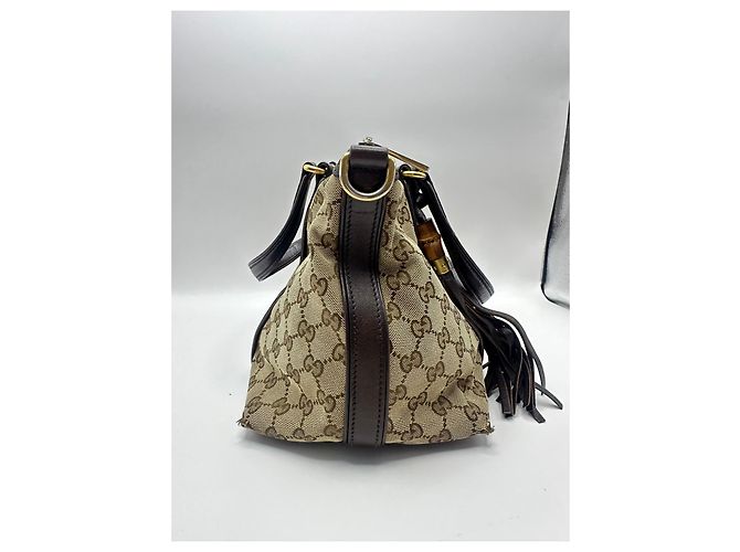 Bamboo Borsa Hobo Gucci Rania Tela Monogram GG - vista 3