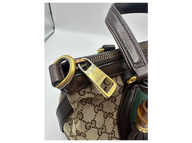 Bamboo Borsa Hobo Gucci Rania Tela Monogram GG - vista 8