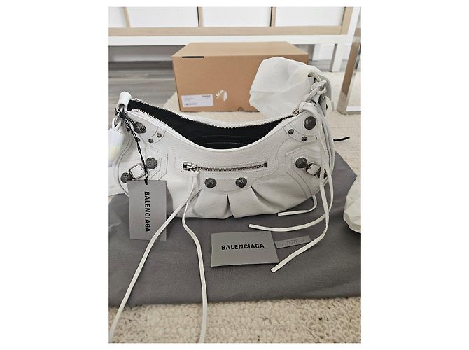 Balenciaga Le Cagole Borsa a Tracolla - Pelle Bianca - vista 10