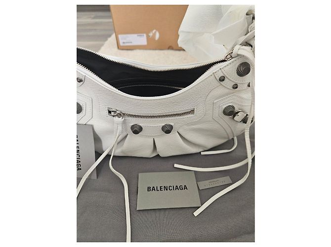 Balenciaga Le Cagole Borsa a Tracolla - Pelle Bianca - vista 11