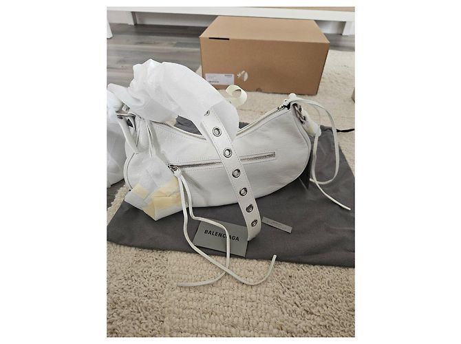 Balenciaga Le Cagole Borsa a Tracolla - Pelle Bianca - vista 14