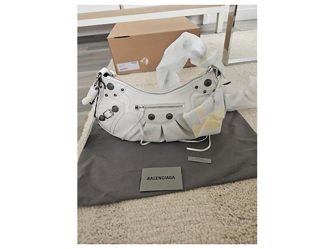 Balenciaga Le Cagole Borsa a Tracolla - Pelle Bianca - vista 15