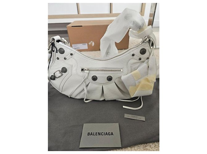 Balenciaga Le Cagole Borsa a Tracolla - Pelle Bianca - vista 16
