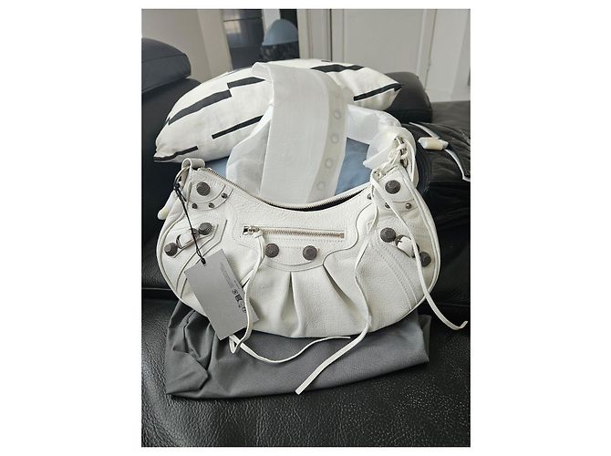 Balenciaga Le Cagole Borsa a Tracolla - Pelle Bianca - vista 2